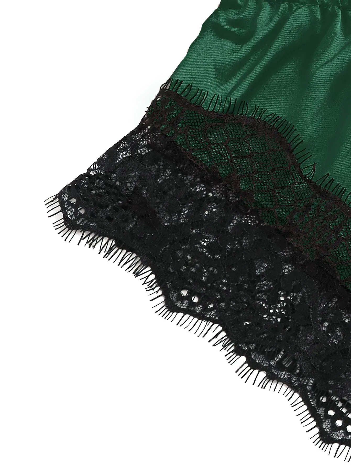Women's Satin 2 piece Pajama Set Lace Cami Top and shorts