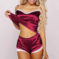 Women's Pajama Sets V-Neck Stretch Satin lingerie
