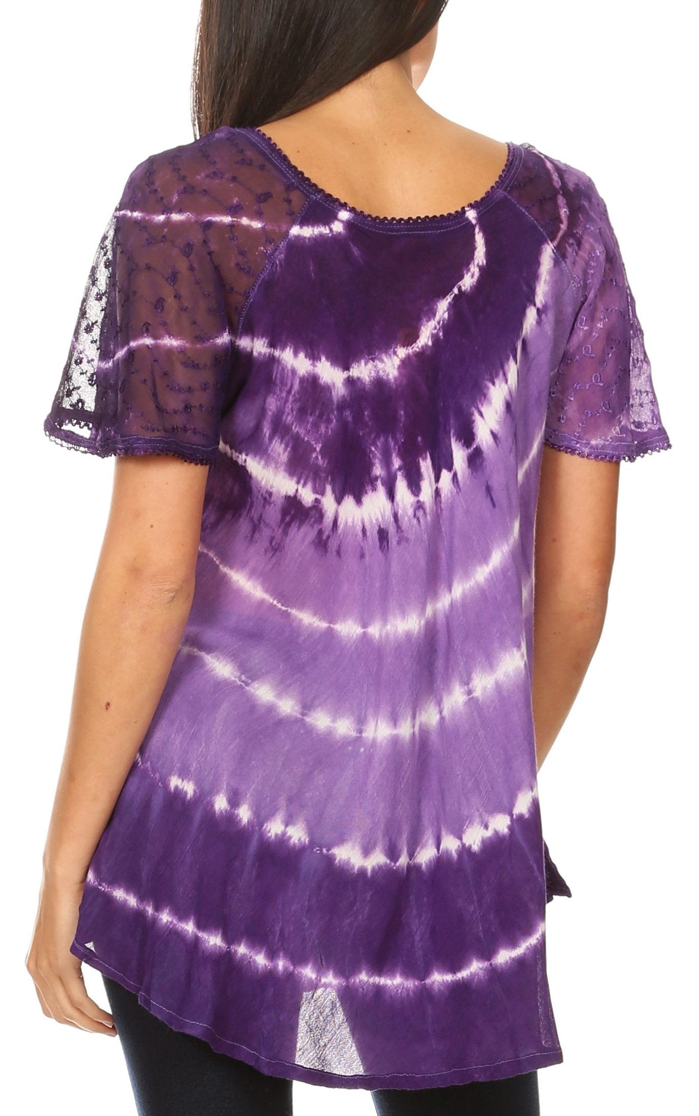 Women's Short Sleeve Casual Light Loose Scoop Neck Top Blouse