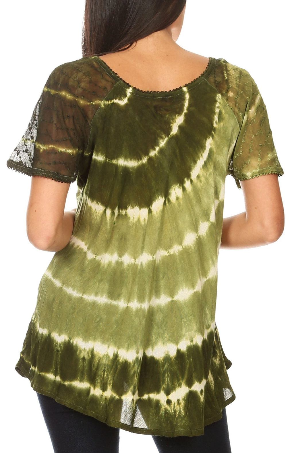 Women's Short Sleeve Casual Light Loose Scoop Neck Top Blouse