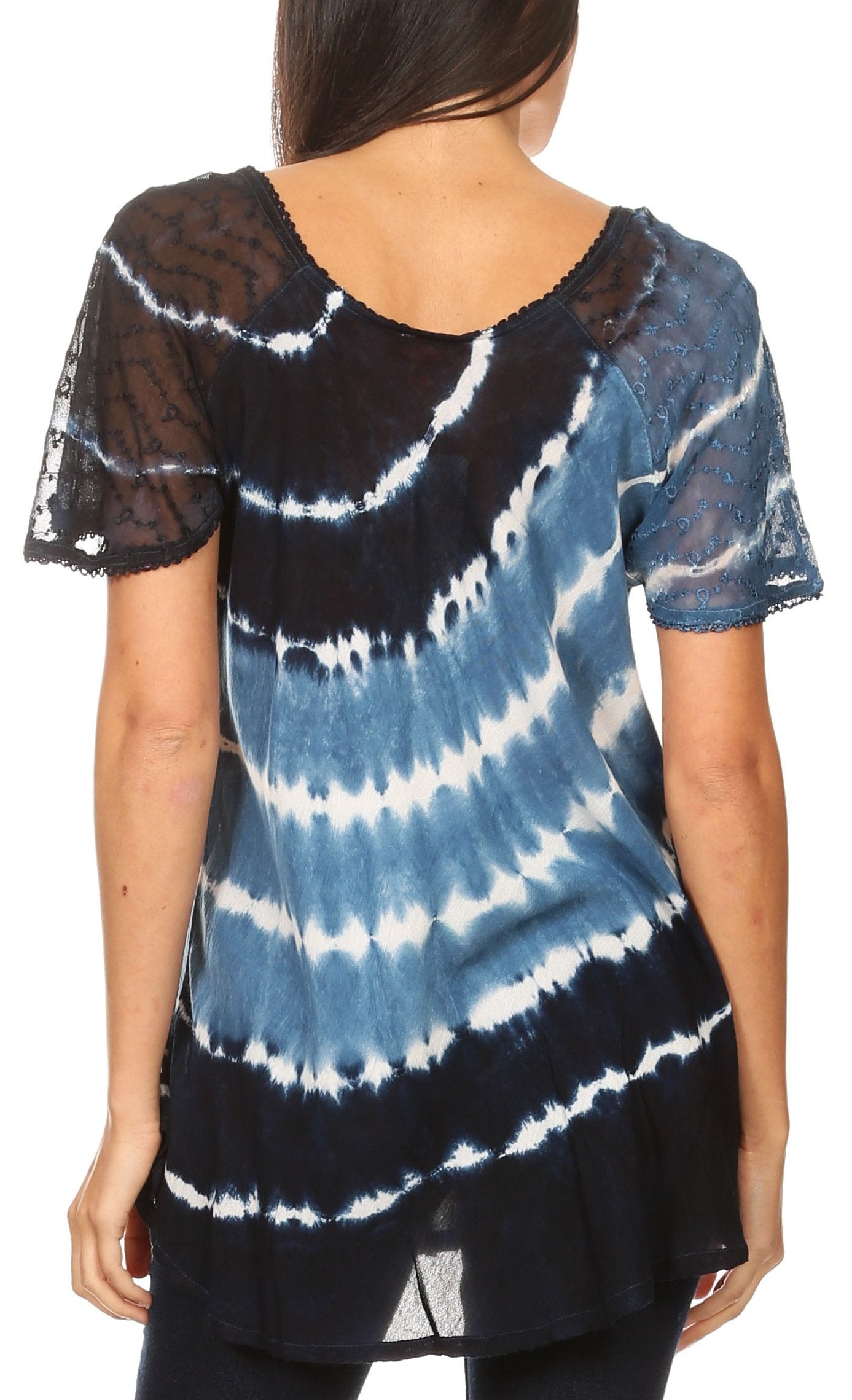 Women's Short Sleeve Casual Light Loose Scoop Neck Top Blouse