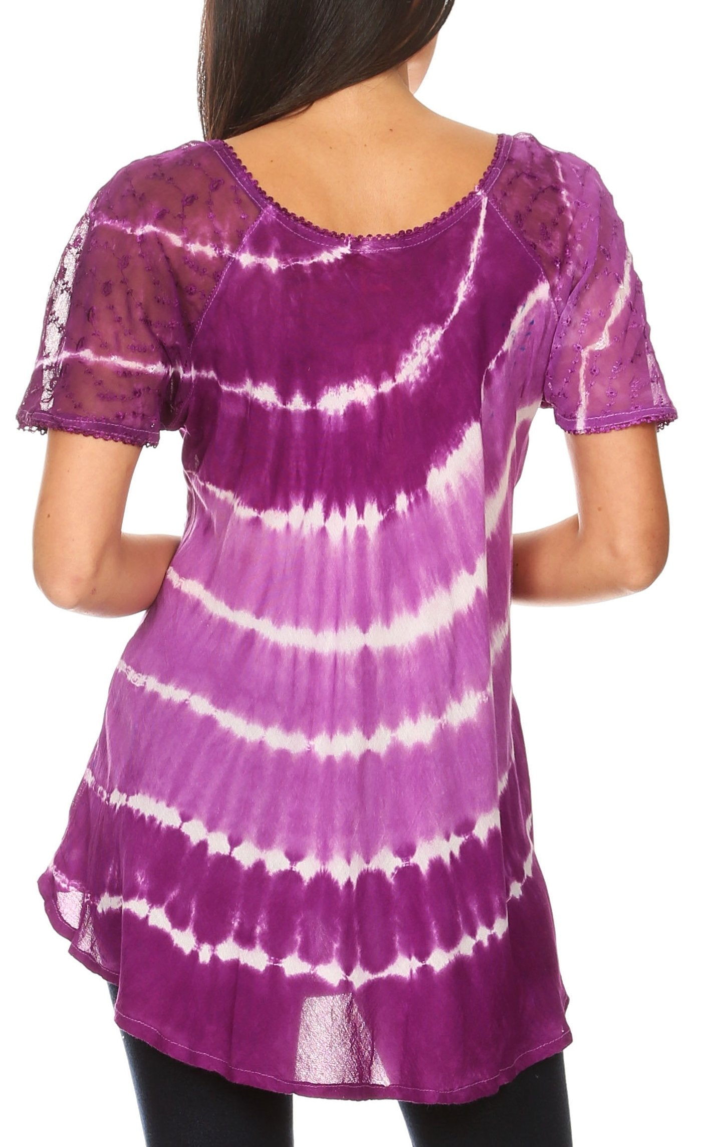 Women's Short Sleeve Casual Light Loose Scoop Neck Top Blouse