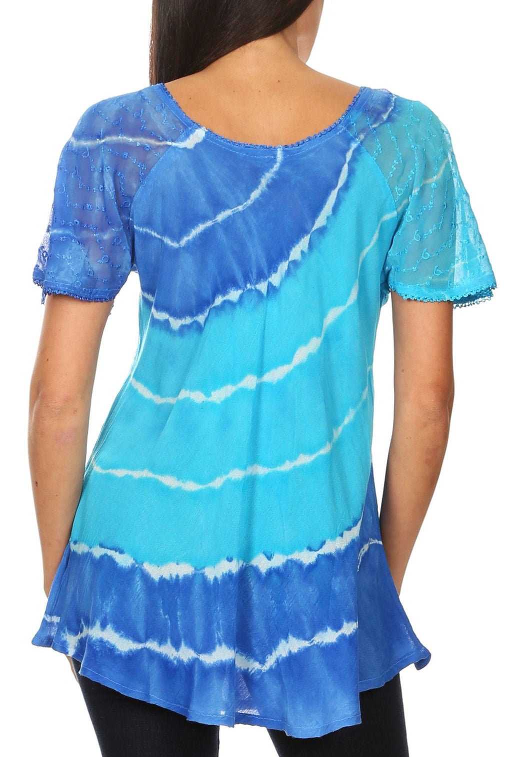 Women's Short Sleeve Casual Light Loose Scoop Neck Top Blouse