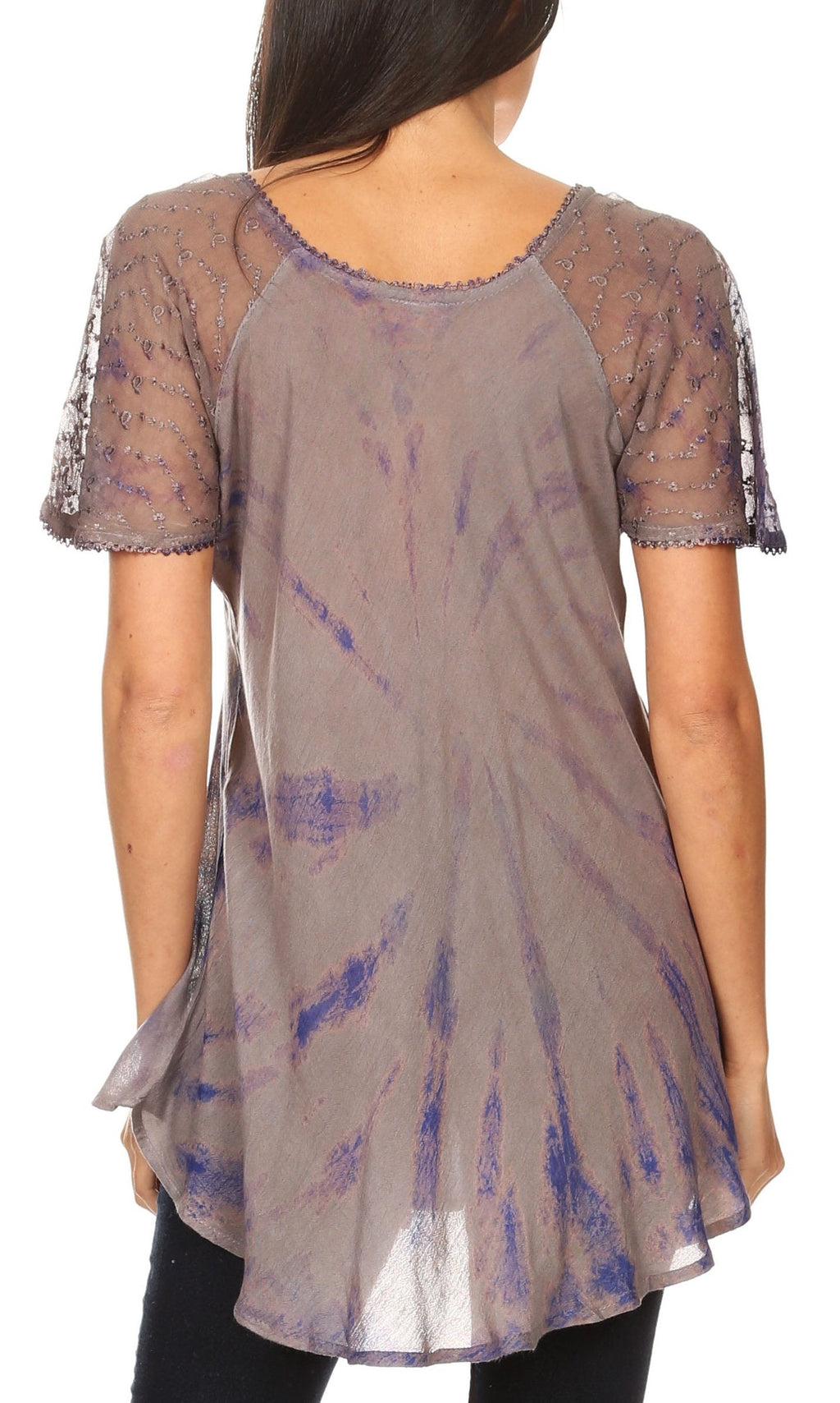 Women's Short Sleeve Casual Light Loose Scoop Neck Top Blouse