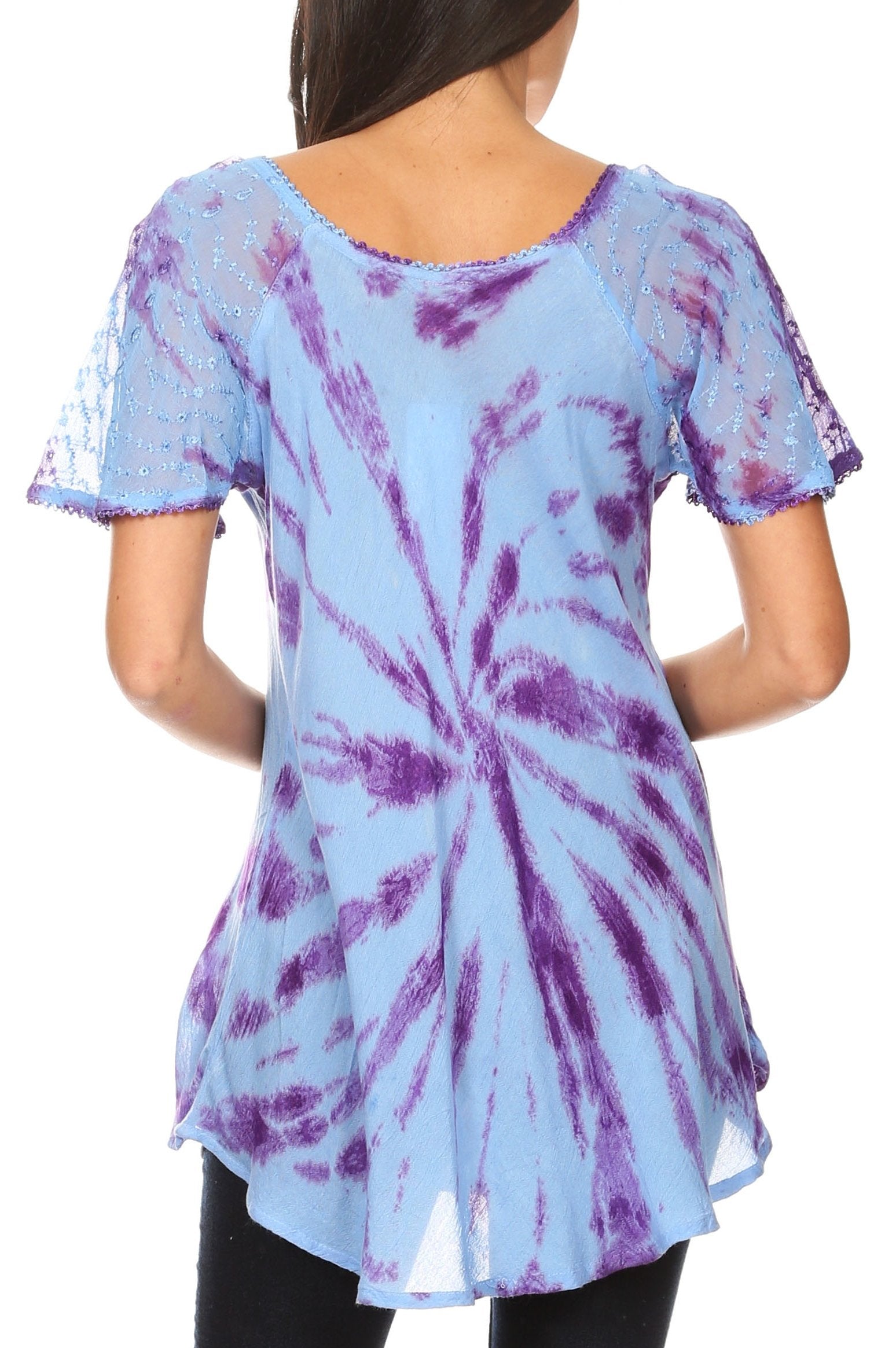 Women's Short Sleeve Casual Light Loose Scoop Neck Top Blouse
