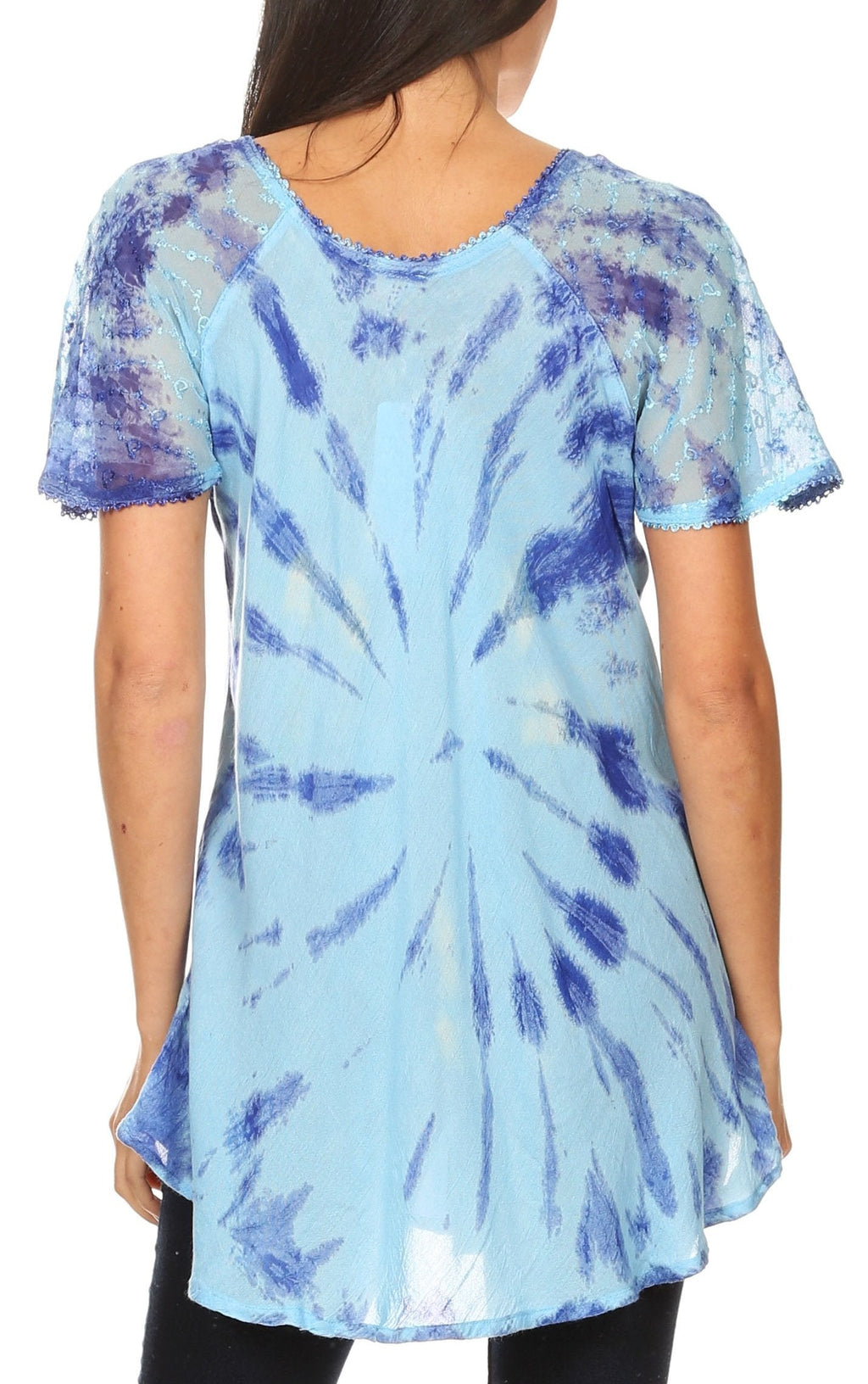 Women's Short Sleeve Casual Light Loose Scoop Neck Top Blouse