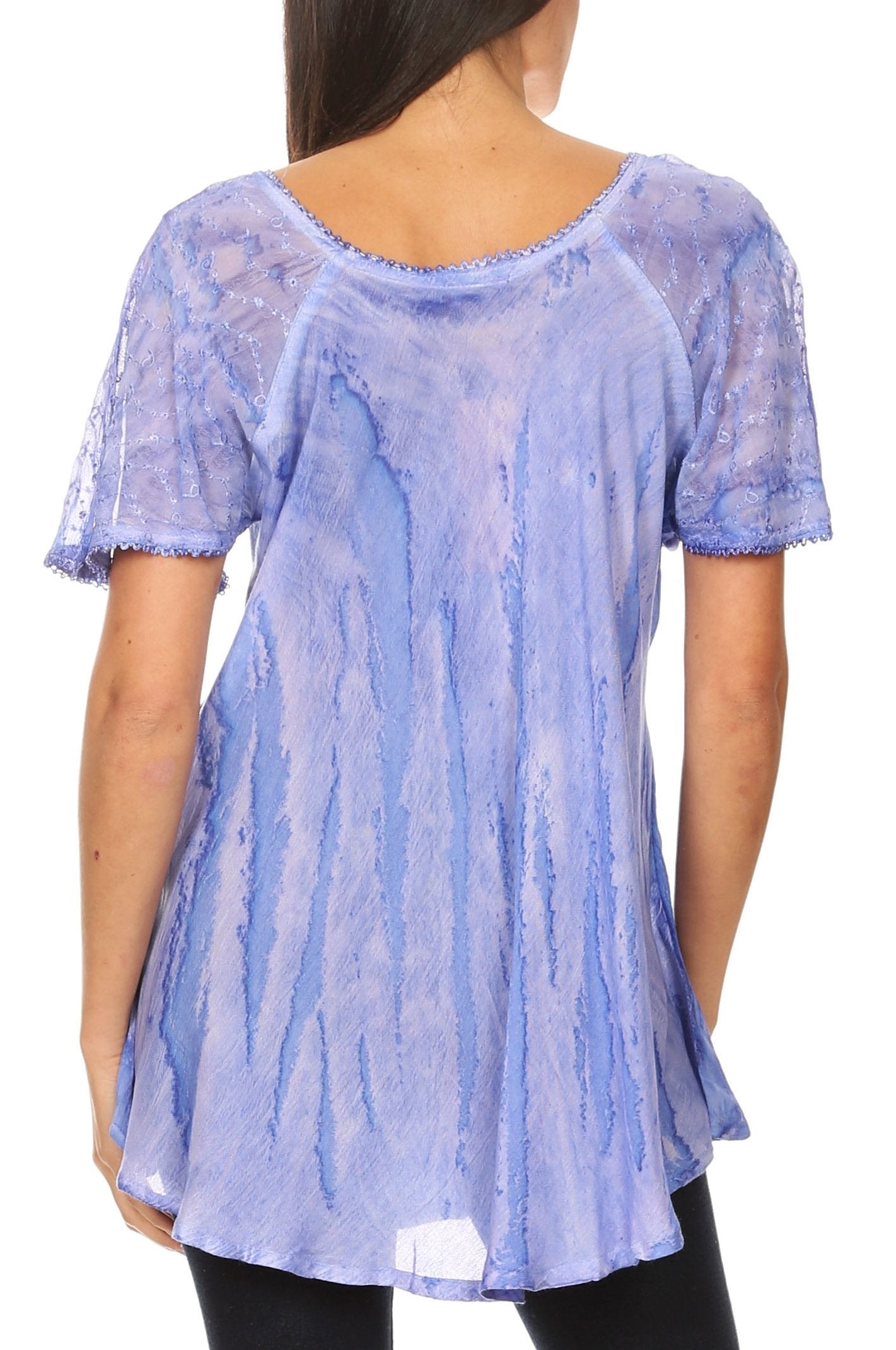 Women's Short Sleeve Casual Light Loose Scoop Neck Top Blouse