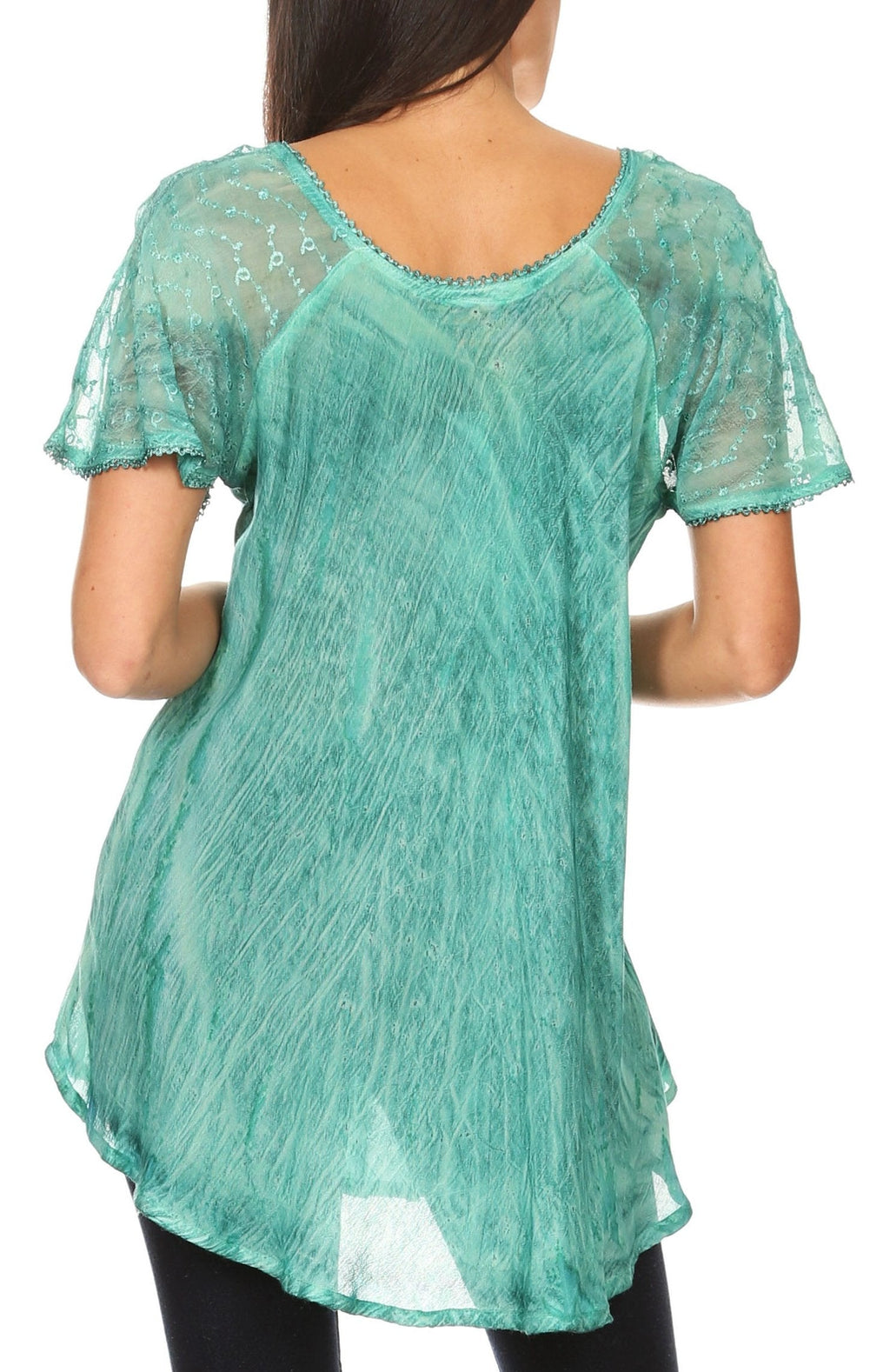 Women's Short Sleeve Casual Light Loose Scoop Neck Top Blouse
