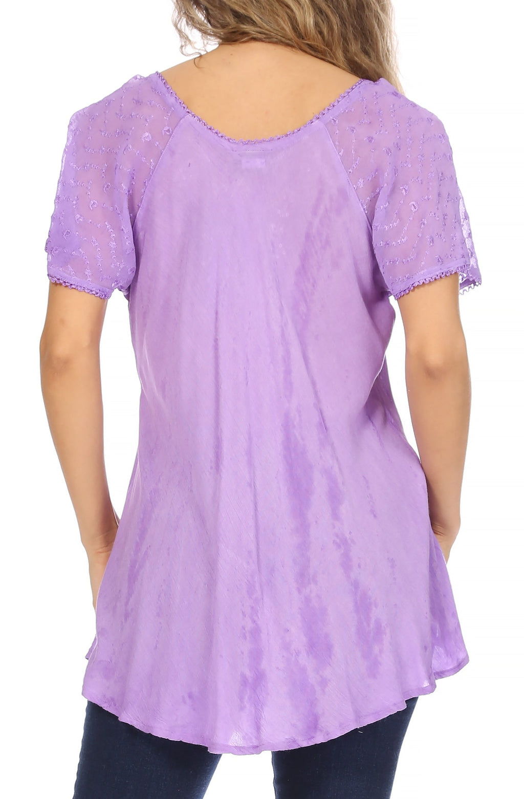 Women's Short Sleeve Casual Light Loose Scoop Neck Top Blouse