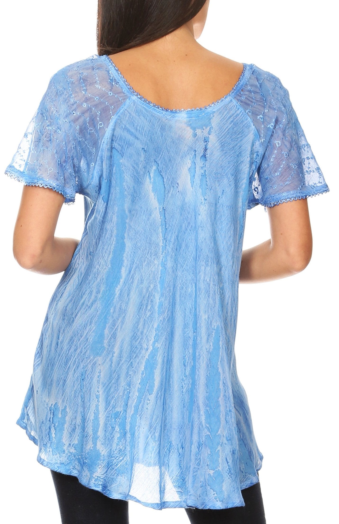 Women's Short Sleeve Casual Light Loose Scoop Neck Top Blouse